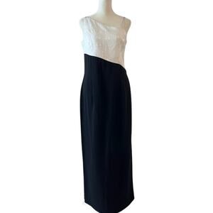 Vintage Scott McClintock Black White Evening Gown Dress Women’s Size 10 USA